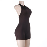 EVE Sleeveless Backless Halterneck Romper FL-XY25453PFO