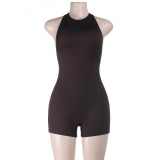 EVE Sleeveless Backless Halterneck Romper FL-XY25453PFO