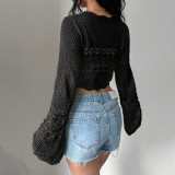 EVE Long Sleeve Knits Hollow Out Cardigan Coat GMJF-50173