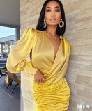 EVE Solid Color Backless Mini Dress GMYU-6510