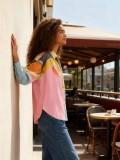 EVE Color Block Print Long Sleeve Shirt GJMF-97823#