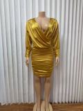 EVE Solid Color Backless Mini Dress GMYU-6510