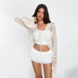 EVE Long Sleeve Knits Hollow Out Cardigan Coat GMJF-50173