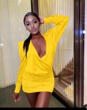 EVE Solid Color Backless Mini Dress GMYU-6510
