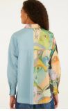 EVE Color Block Print Long Sleeve Shirt GJMF-97823#