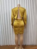 EVE Solid Color Backless Mini Dress GMYU-6510