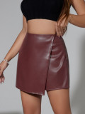 EVE Flap PU Leather Zipper Culottes ANDF-7920