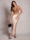 EVE Solid Color Satin Long Skirt ANDF-8140