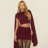 EVE Solid Color Sleeeless Two Piece Skirts Set ANDF-2601