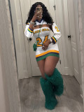 EVE Letter Print Long Sleeve Sport Mini Dress SFY-835