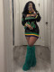 EVE Letter Print Long Sleeve Sport Mini Dress SFY-835