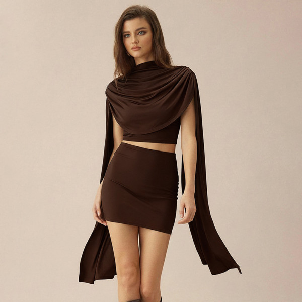 EVE Solid Color Sleeeless Two Piece Skirts Set ANDF-2601