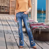 EVE Embroidered Flared Jeans GXJF-6003