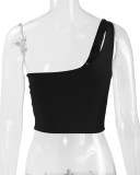 EVE Single Shoulder Solid Color Tops YMYF-8803