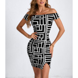 EVE One Shoulder Print Mini Dress YMYF-9319