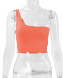 EVE Single Shoulder Solid Color Tops YMYF-8803