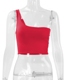 EVE Single Shoulder Solid Color Tops YMYF-8803