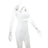 EVE Water Ripple Off Shoulder Sexy Mini Dress YMYF-9264