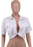 EVE Short Sleeve Solid Color Shirt XHXF-948