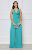 EVE Solid Color Halterneck Backless Jumpsuit XHXF-8649