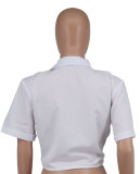 EVE Short Sleeve Solid Color Shirt XHXF-948