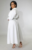 EVE Solid Color Long Sleeve Maxi Dress XHXF-932
