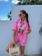 EVE Loose Short Sleeve Denim Two Piece Shorts Set GYAN-8996