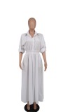 EVE Solid Color Long Sleeve Maxi Dress XHXF-932