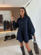 EVE Long Sleeve Loose Denim Shirt Dress GYAN-89233