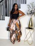 EVE Fashion Print Patchwork Loose Pant GXHF-2011