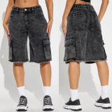 EVE Washed Straight Denim Seventh Pants GYAN-12219