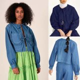 EVE Long Sleeve Tie Up Loose Denim Coats GYAN-703