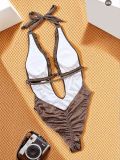 EVE Solid Color Tie Up One Piece Swimsuit CSYZ-G671RY