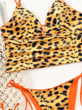 EVE Leopard Print Tie Up Bikinis Swimsuit CSYZ-G675WX