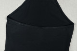 EVE Black White Contrast Color Midi Dress GJYO-303511