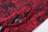 EVE Deep V Neck Flare Sleeve Two Piece Skirts Set DLSF-K6S00276A