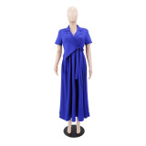 EVE Solid Color Short Sleeve Maxi Dress GYLY-10991