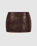 EVE Retro PU Leather Mini Skirt GPBY-8139