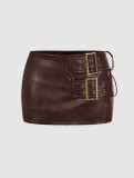 EVE Retro PU Leather Mini Skirt GPBY-8139