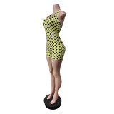EVE Polka Dots Print Halterneck Romper MEM-88681