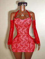 EVE Lace Patchwork Off Shoulder Mini Dress GHYX-0254