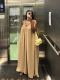 EVE V Neck Solid Color Loose Sling Maxi Dress GCNE-73482