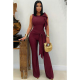 EVE Solid Color Sleeveless Two Piece Pants Set ASL-6816
