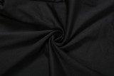 EVE Deep V Neck Solid Color Tight Fifth Jumpsuit DLSF-K6Q00634A