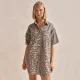EVE Leopard Print Short Sleeve Mini Dress GYAN-891