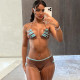 EVE Sexy Halterneck Print Tie Up Bikinis 2 Piece Set XEF-K25S89979