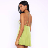 EVE Sleeveless Lace Patchwork Sling Mini Dress GSZM-D26DS039