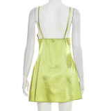 EVE Sleeveless Lace Patchwork Sling Mini Dress GSZM-D26DS039