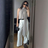 EVE Solid-Color Chiffon Sleeveless Tops GSZM-D26TP029