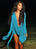 EVE Mesh See Thorugh Deep V Neck Mini Dress CH-26101